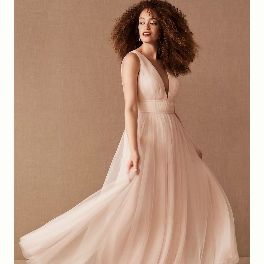 Jenny Yoo x BHLDN Sarita Soft Blush Dress Size 2